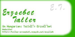 erzsebet taller business card